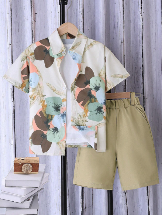 Urban Edge Multi-Stripe Shirt & Shorts Set