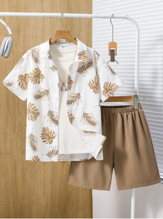 Wildwood Leaf Button-Down & Shorts Set