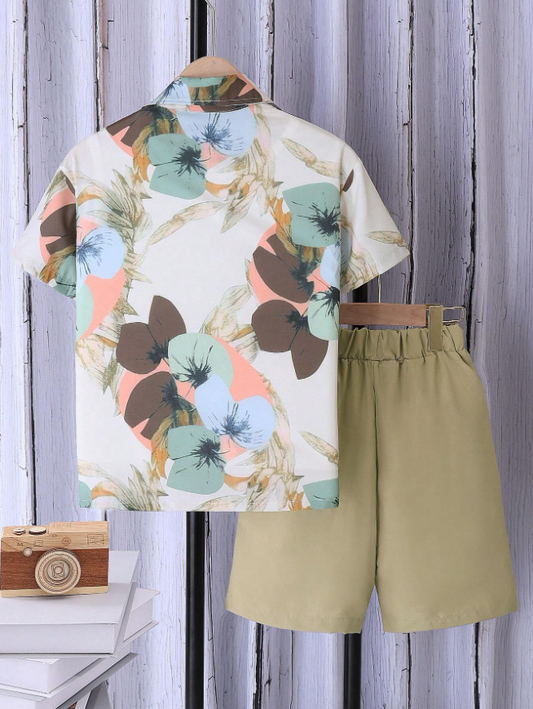 Urban Edge Multi-Stripe Shirt & Shorts Set