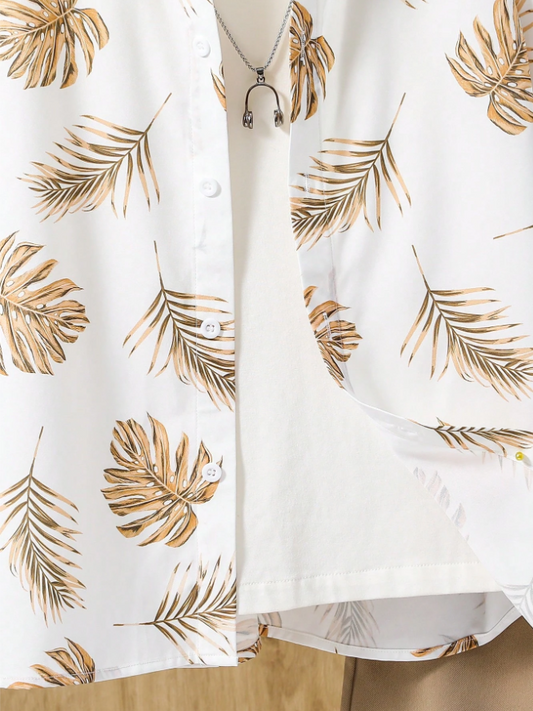 Wildwood Leaf Button-Down & Shorts Set