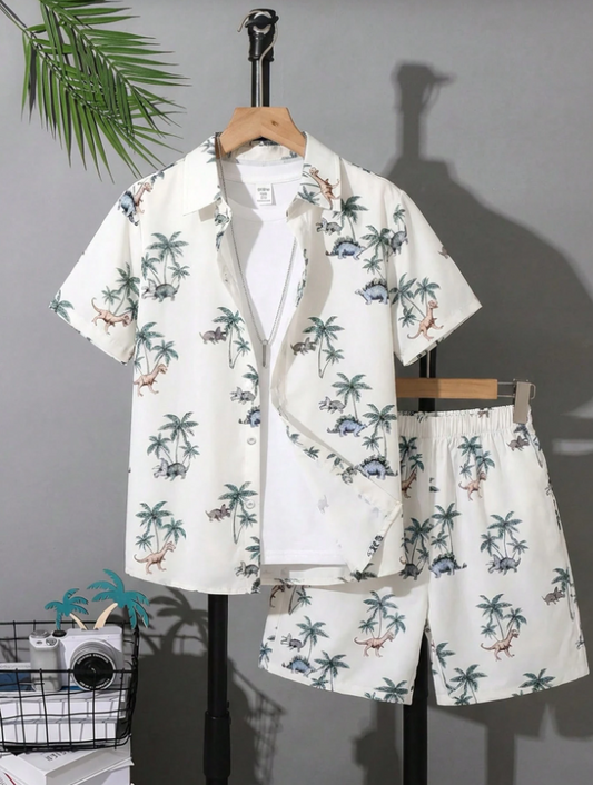 Classic Clubhouse Striped Shirt & Shorts Set