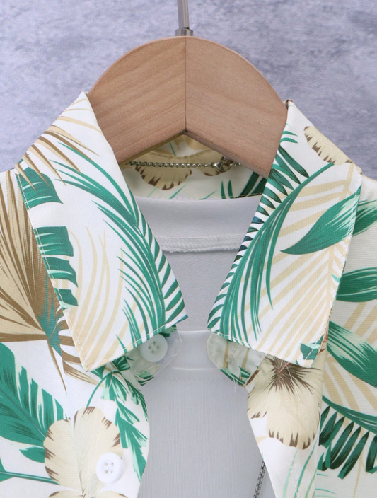 Modern Stripe Commuter Shirt & Shorts Set