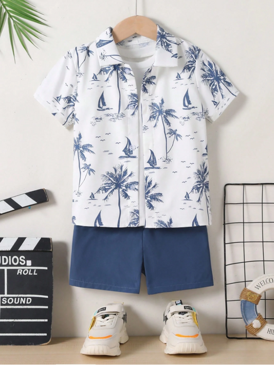 Harbor View Sailboat Shirt & Shorts Set