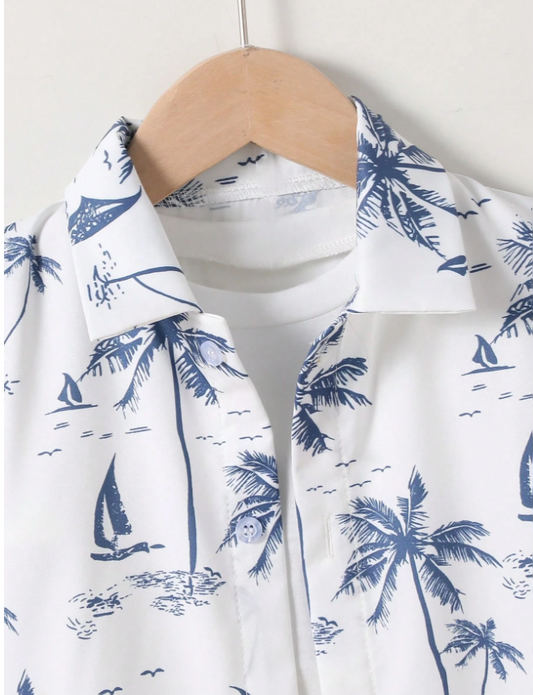Harbor View Sailboat Shirt & Shorts Set