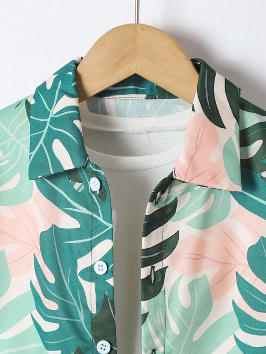 Abstract Expressionist Watercolor Shirt & Shorts Set